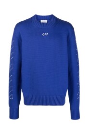 Blauer Baumwollmischpullover