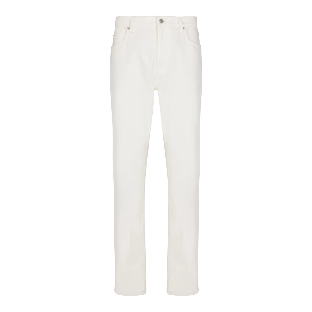 Balmain White Denim Straight-Cut Jeans - Male - Slim Fit Jeans - W34 - Jeans