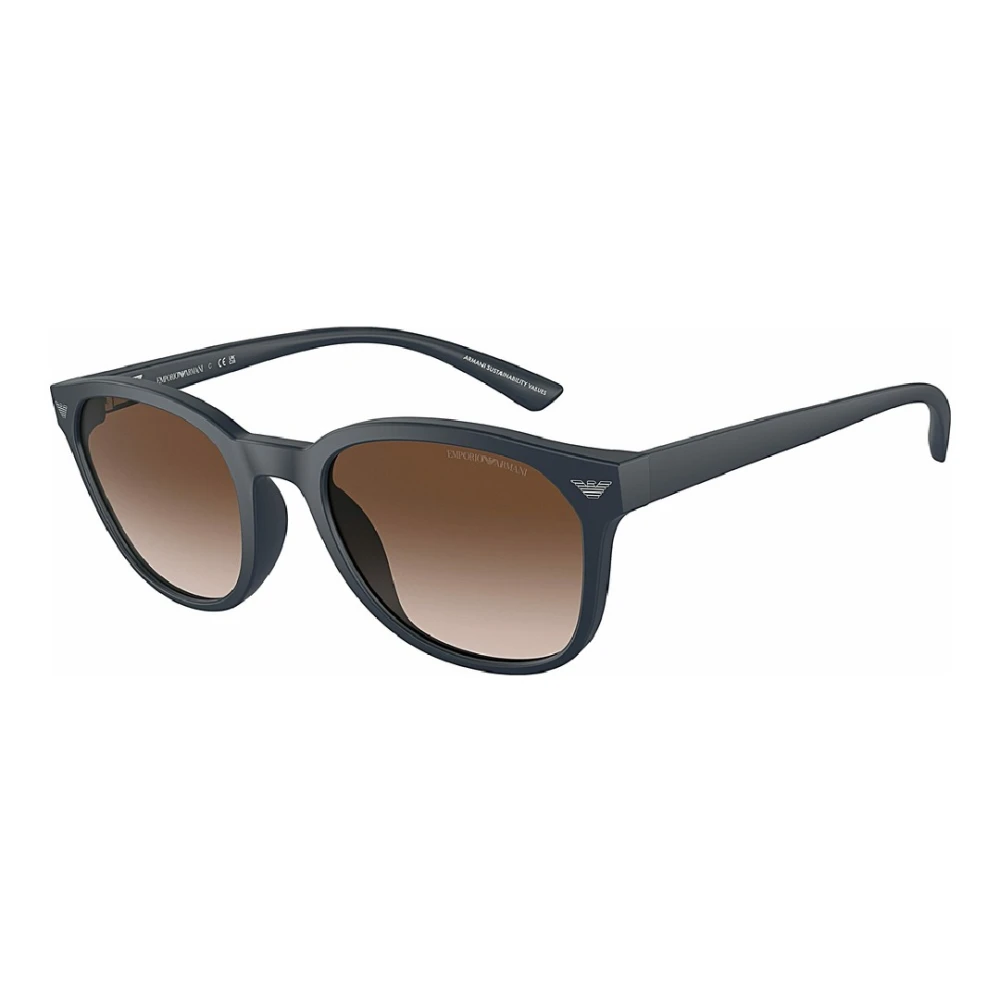 Emporio Armani Lunettes De Soleil Bleu Mat Avec Dégradé Marron Homme Accessoires Bleu 53 Mm