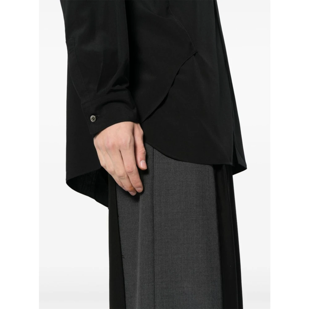 Comme des Garçons Zwarte Popeline Overhemd met Klassieke Kraag Black Heren