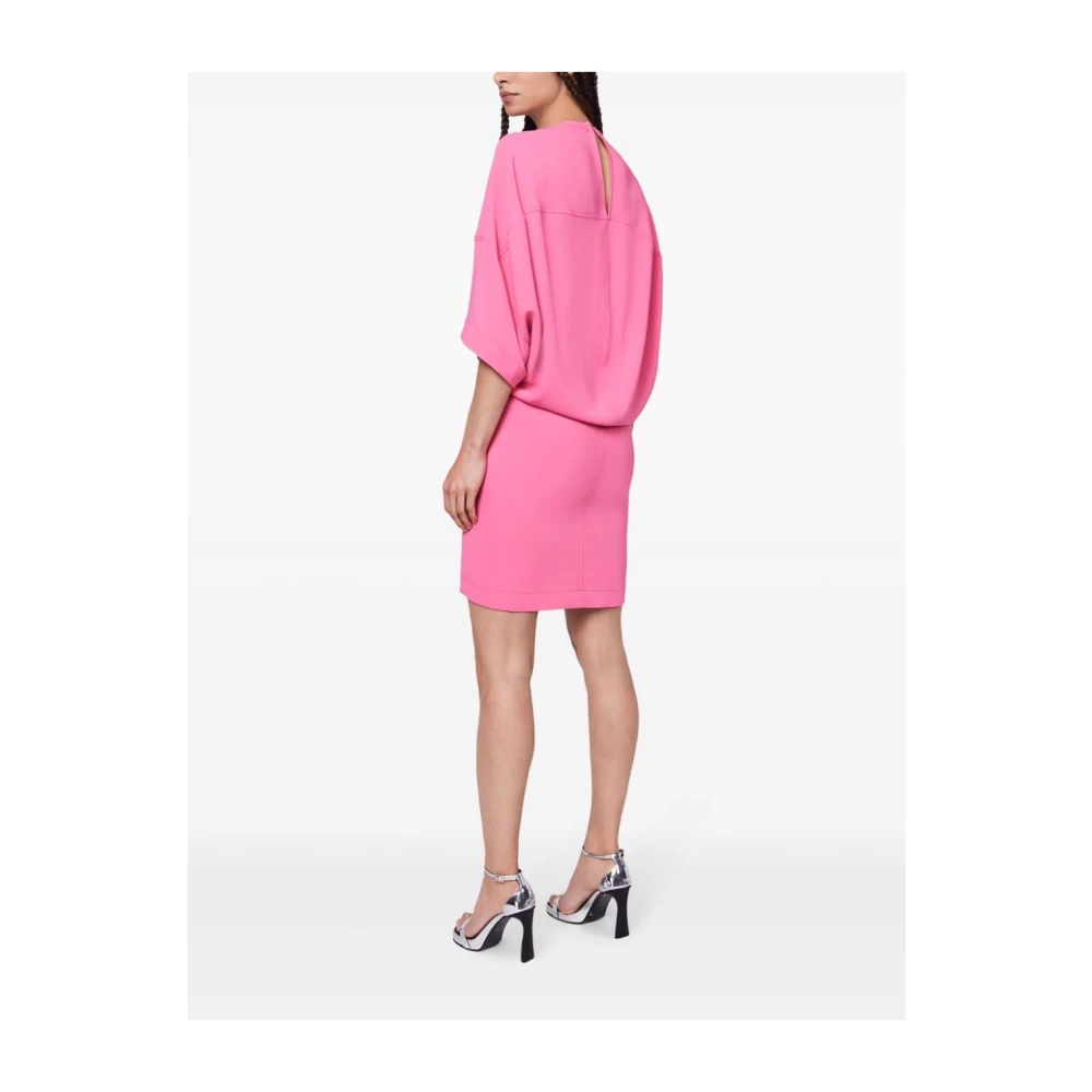 Stella Mccartney Roze Zijden Blend Crew Neck Jurk Pink Dames