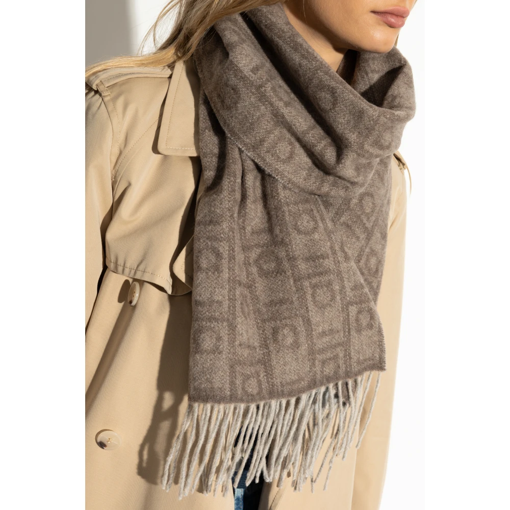 Salvatore Ferragamo Kasjmier sjaal met monogram Beige Dames