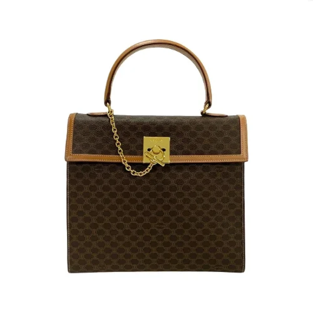 Celine Vintage Pre-owned Leather handbags Brown Dames