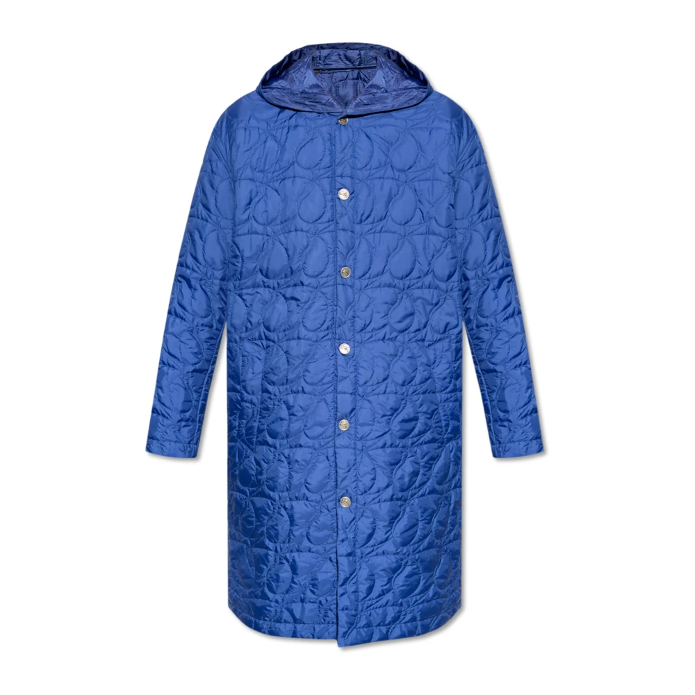 ETRO Gewatteerde jas met capuchon Blue Heren