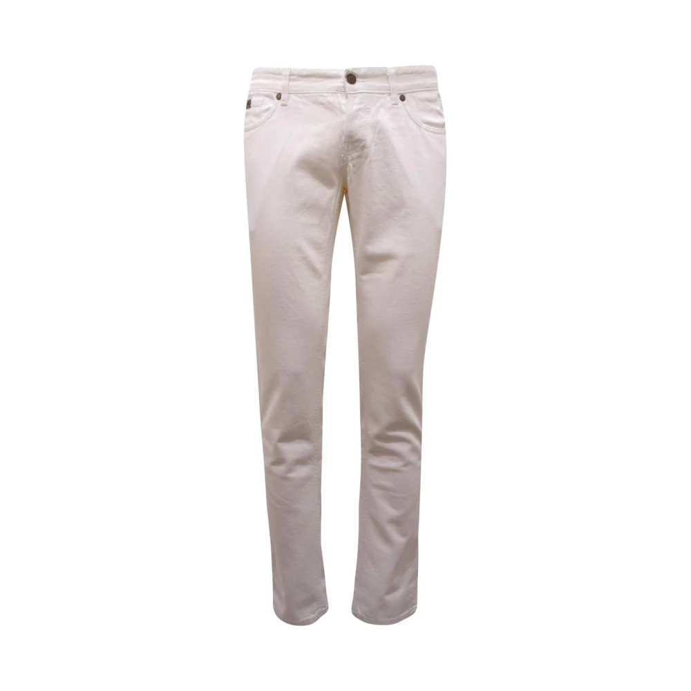 Richmond Men's White Slim Fit Jeans, W32, Denim Trousers Made In Italy