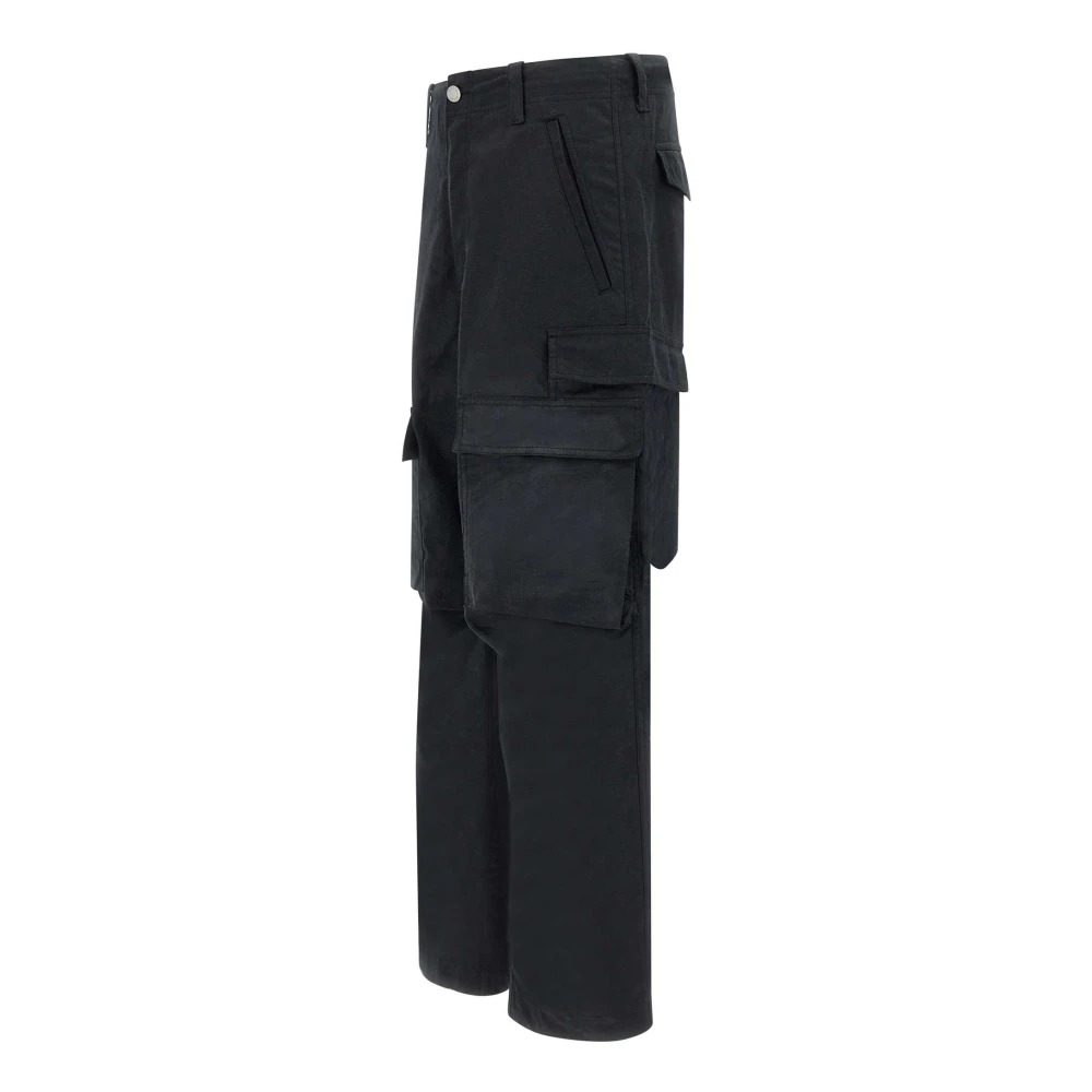 Purple Brand Cargo Broek Zwart Katoen Leer Black Heren