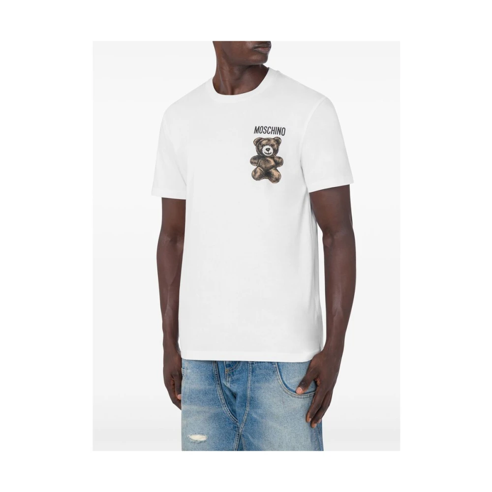 Moschino Witte Teddy Bear Crew Neck T-shirt White Heren