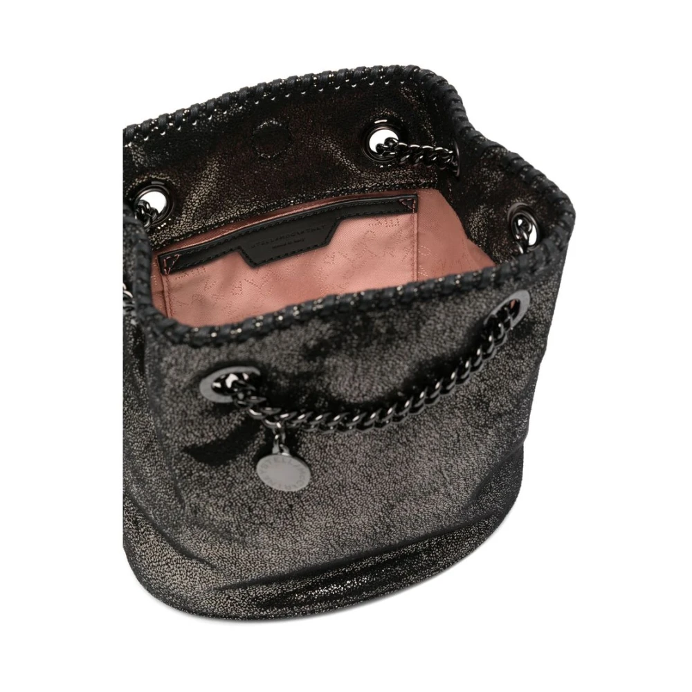 Stella Mccartney Zwarte Leren Schoudertas met Kettinglink Black Dames