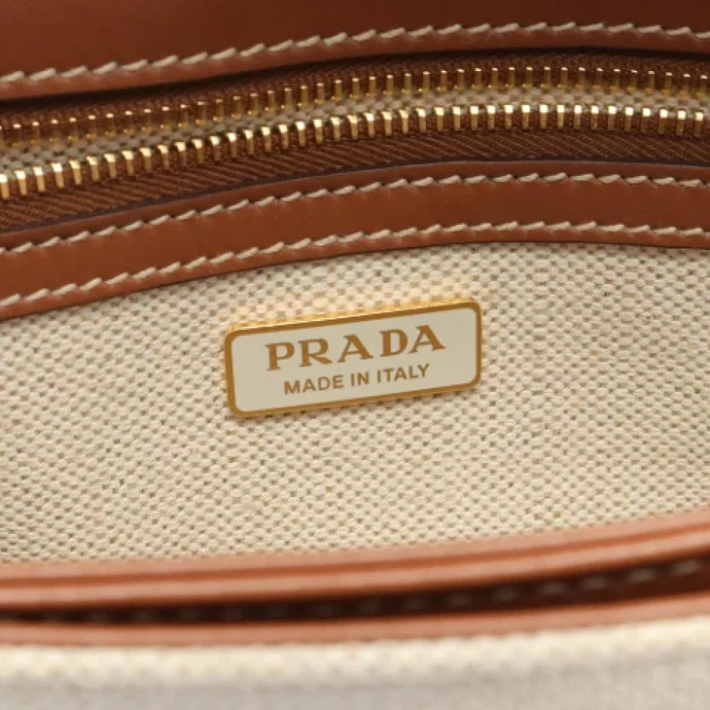 Prada Vintage Pre-owned Leather prada-bags Beige Dames