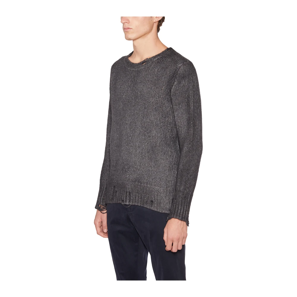 Avant Toi Vernielde Crewneck Sweater Black Heren