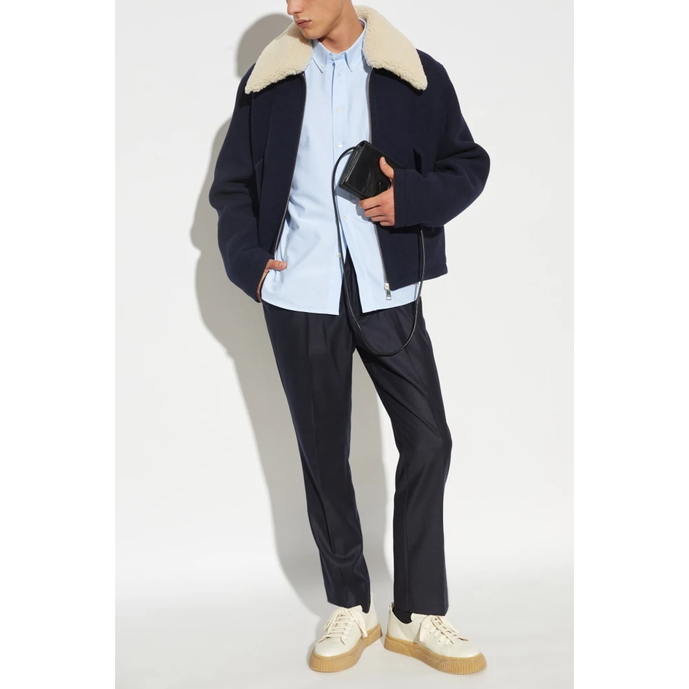 Ami Paris Wollen broek Blue Heren
