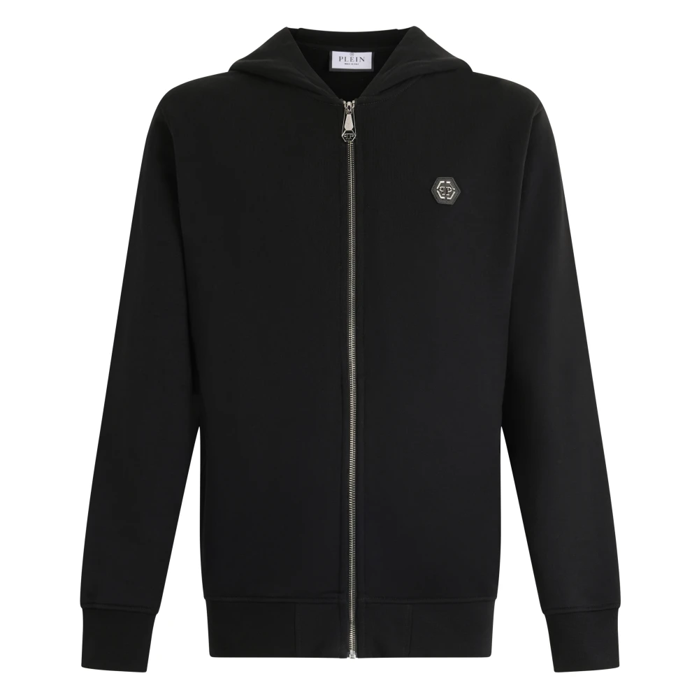 Philipp Plein Men's Black Zip-Throughs, 2XL, Zip Hoodie Basic
