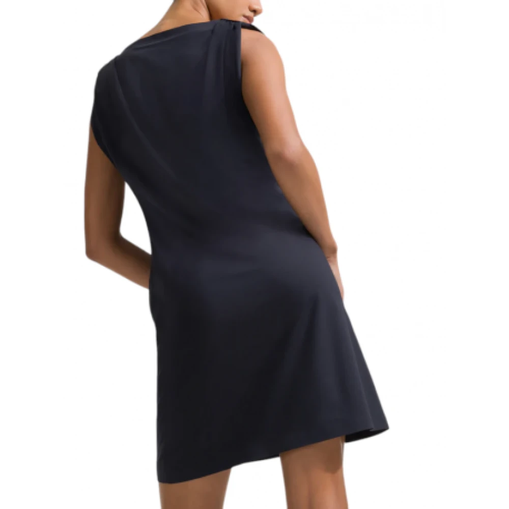RRD Zwarte gedrapeerde cupro jurk Oxford Kim Black Dames