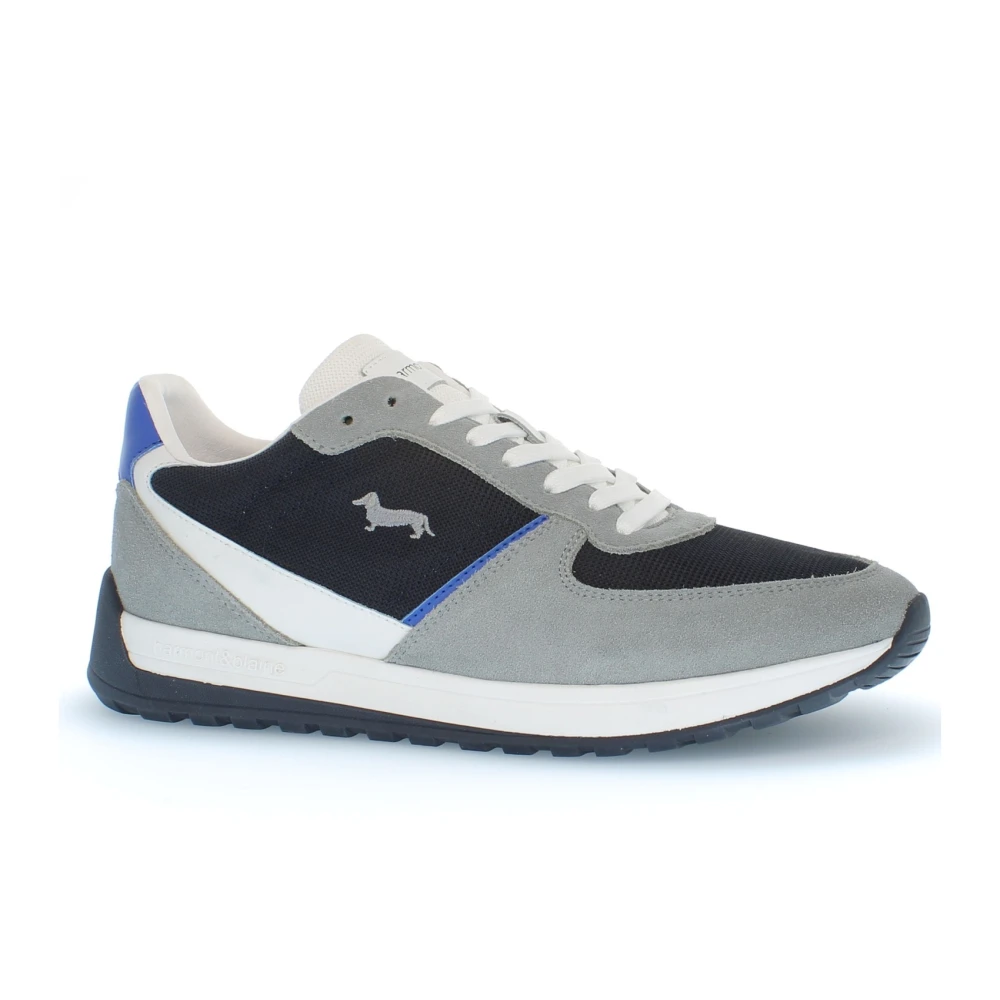 Harmont & Blaine Grijze Bassotto Logo Suède Sneakers Heren Schoenen Grijs