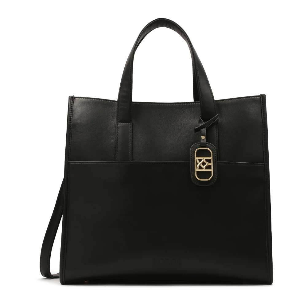 Kazar Grote handtas met handvatten en riem Black Dames