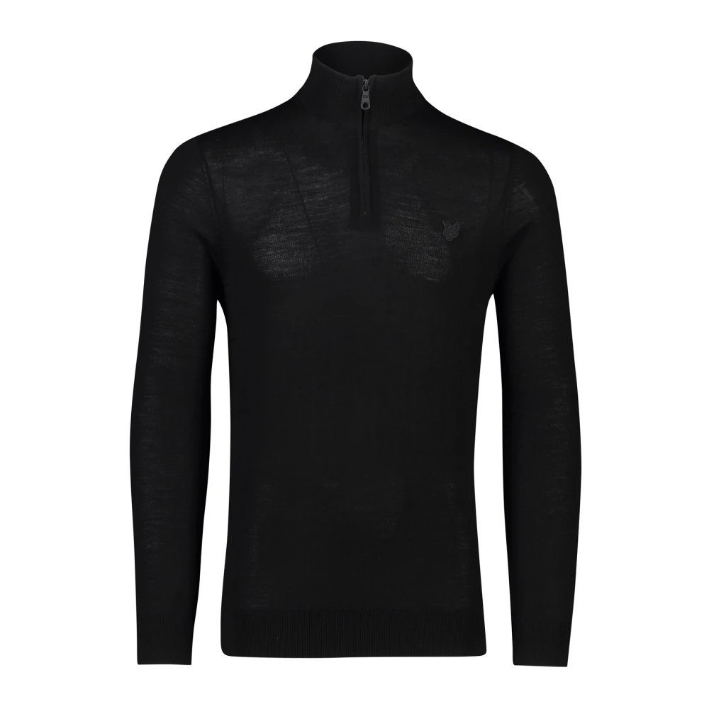 Lyle & Scott Eagle Merino Quarter Zip Jumper Black Heren