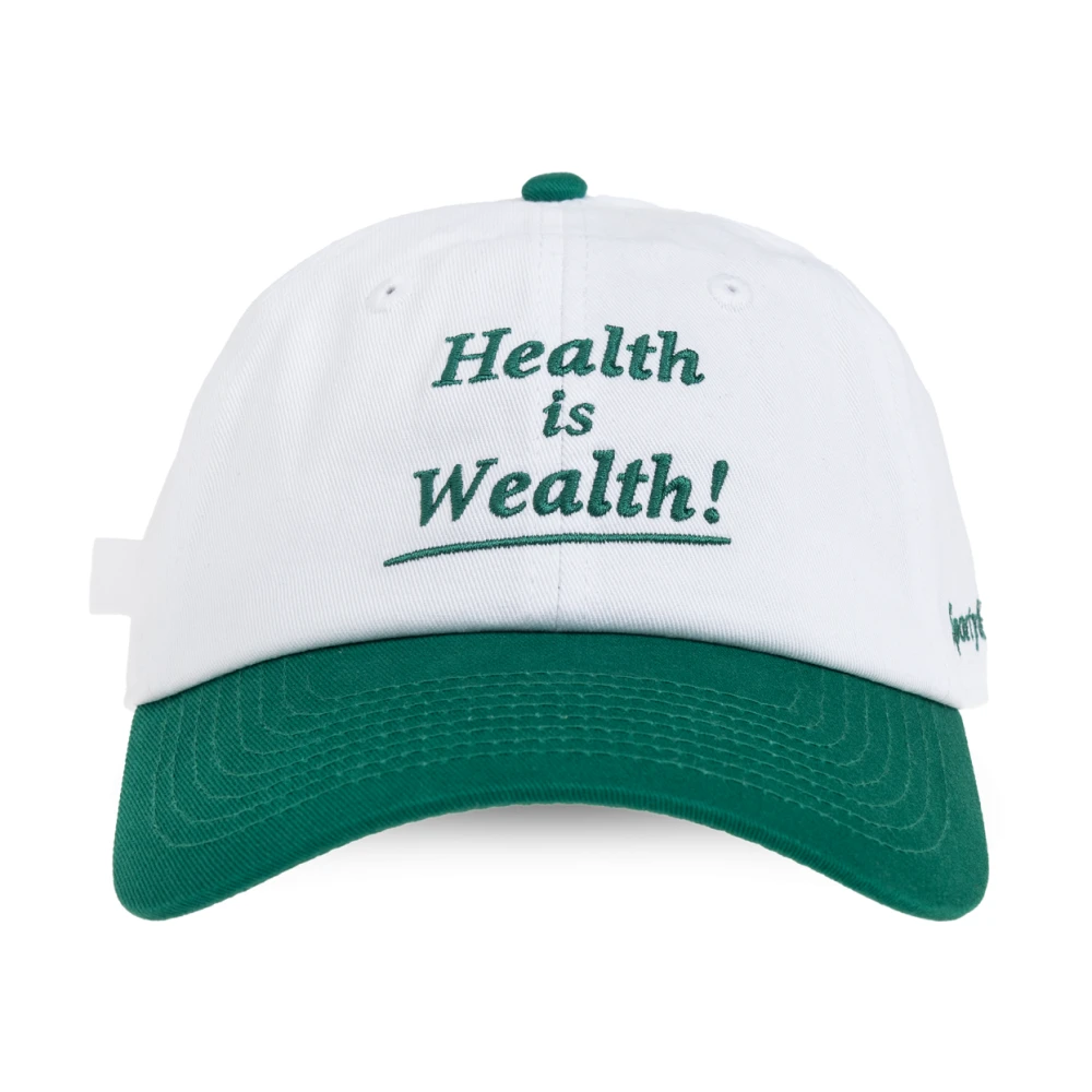 Sporty & Rich Gezondheid Is Rijkdom Pet Geborduurd Logo White Unisex