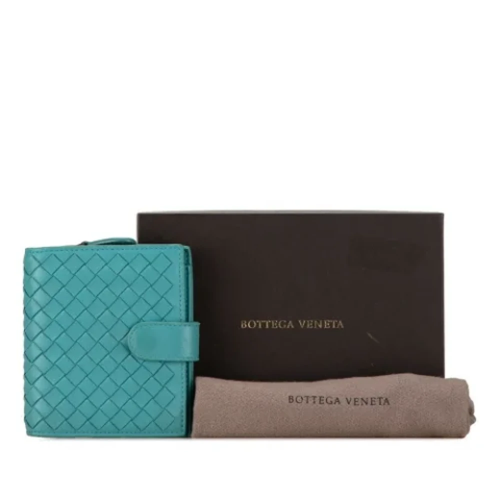 Bottega Veneta Vintage Pre-owned Leather wallets Blue Dames
