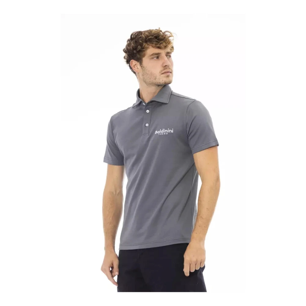 Baldinini Polo Shirt met Geborduurd Logo Gray Heren