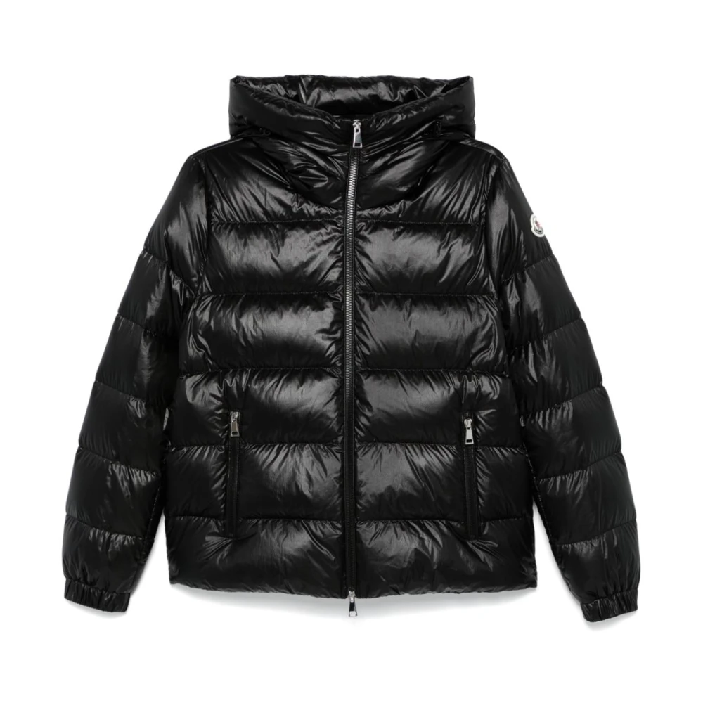 Moncler Zwarte Gewatteerde Pufferjas Black Dames