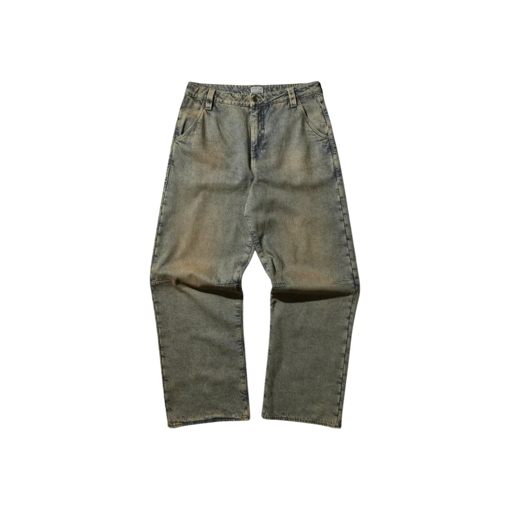 Guess Gray Relaxed Flannel Trousers - Male - Straight Fit Jeans - W31 - Jeans