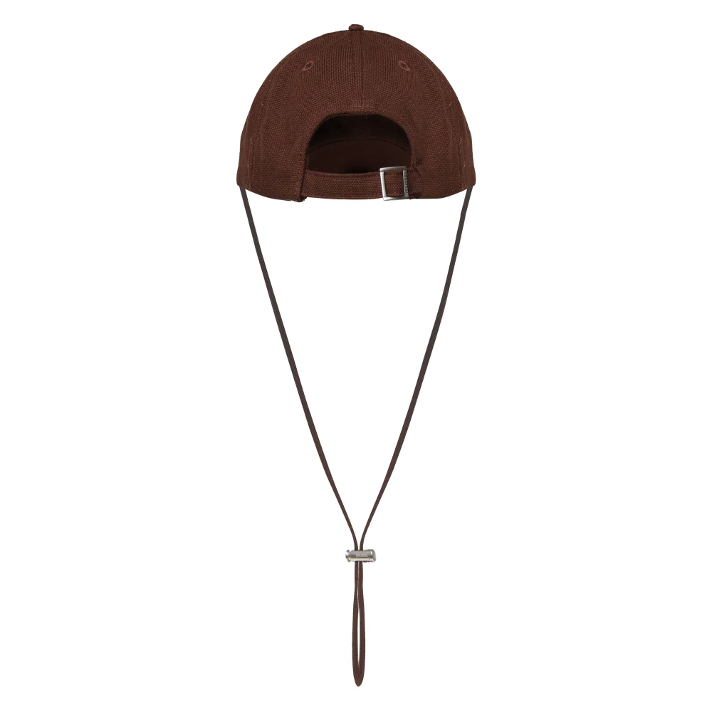 Jacquemus Bruine baseballpet met franjes en logo Brown Dames