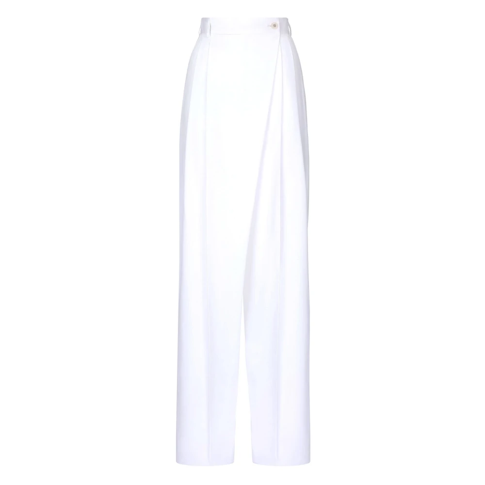 Dolce & Gabbana Hoge Taille Flared Broek in Optisch Wit White Dames