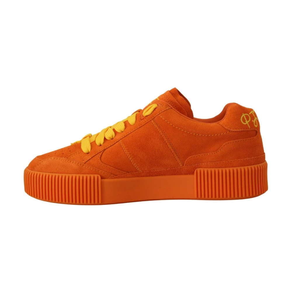 Dolce & Gabbana Damen Orange Wildleder Schnürsneaker