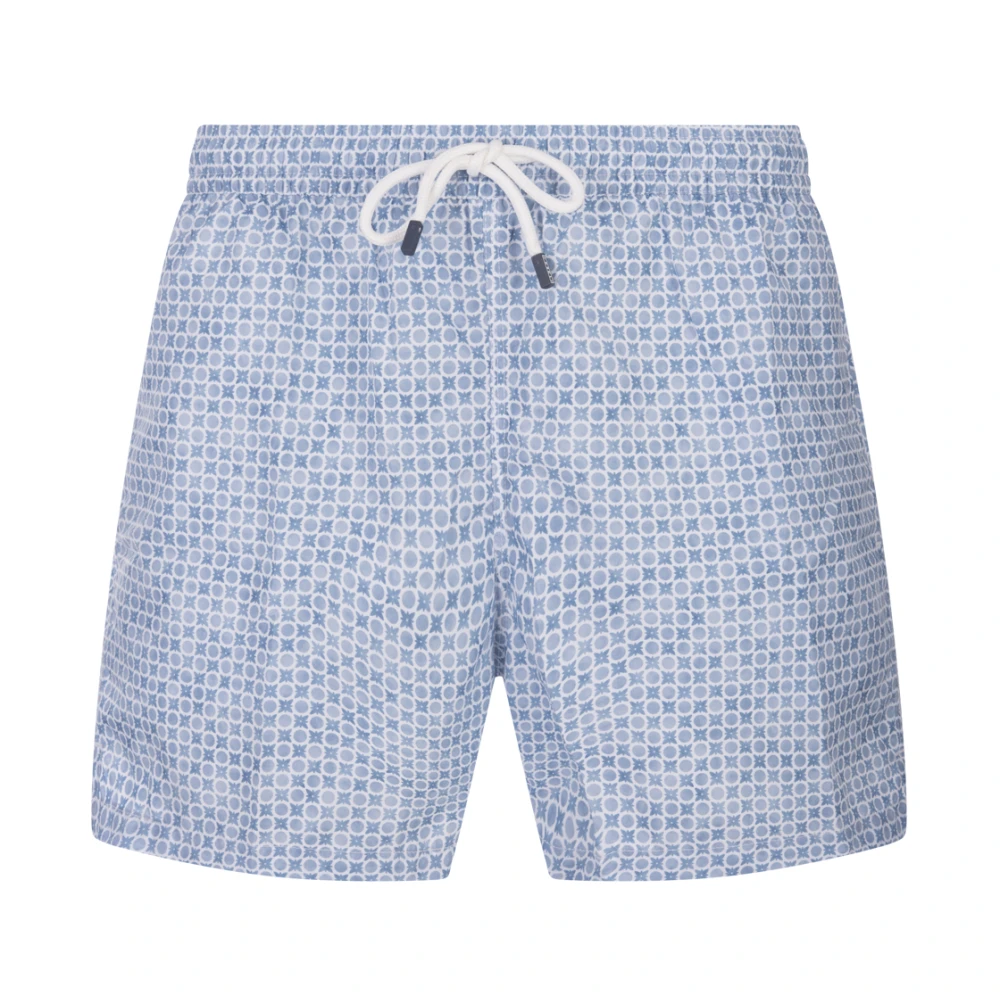 Fedeli Blå badshorts med prickigt och geometriskt blommönster Blue, Herr