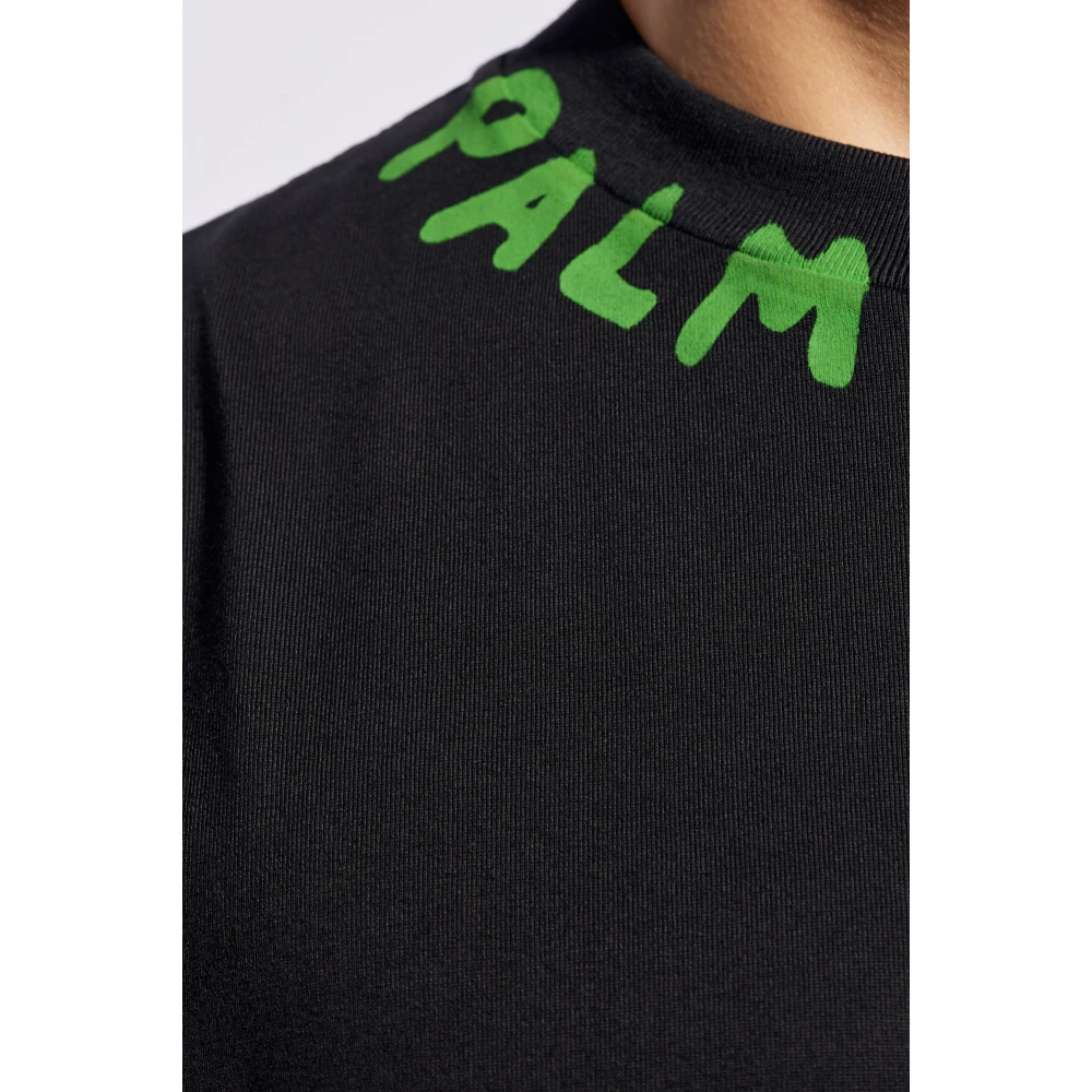 Palm Angels T-shirt met logo Black Heren