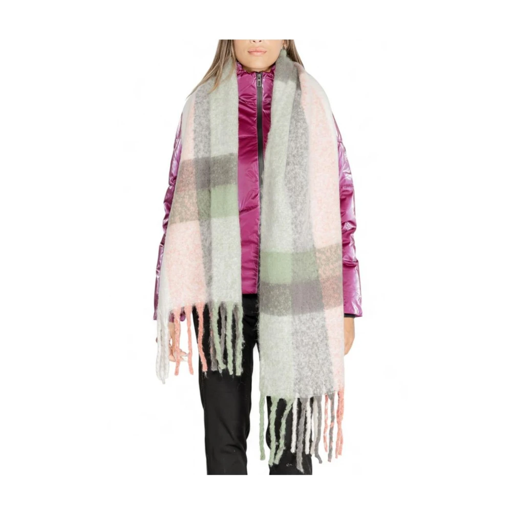 Only Grijze Polyester Sjaal voor de Winter Multicolor Dames
