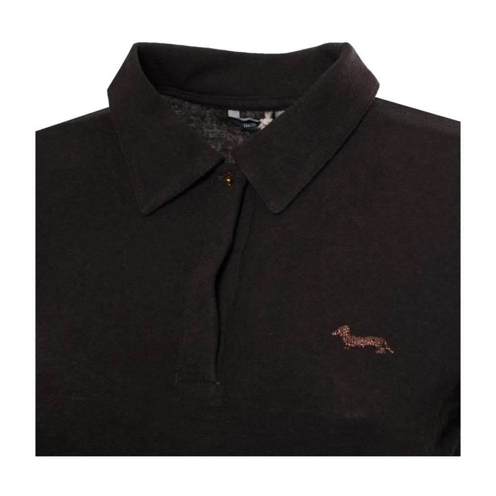 Harmont & Blaine Klassieke pasvorm Polo Shirt Korte Mouw Linnen Brown Dames