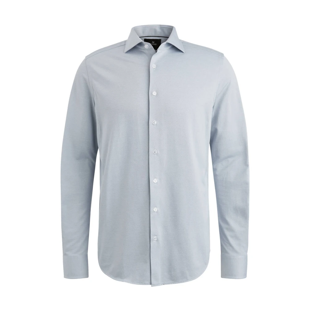 Vanguard Lange Mouw Oxford Jersey Shirt Blue Heren