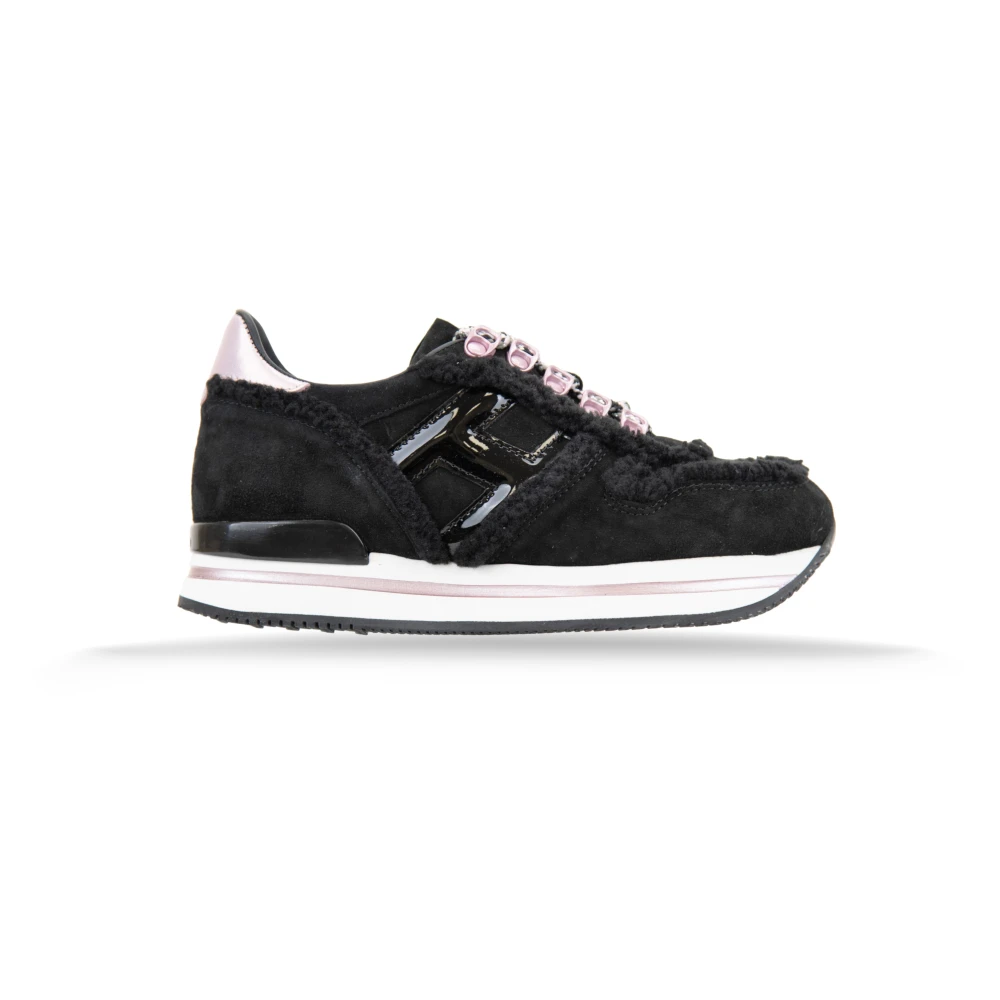 Hogan Suède Veterschoenen voor Dames Dames Schoenen Zwart