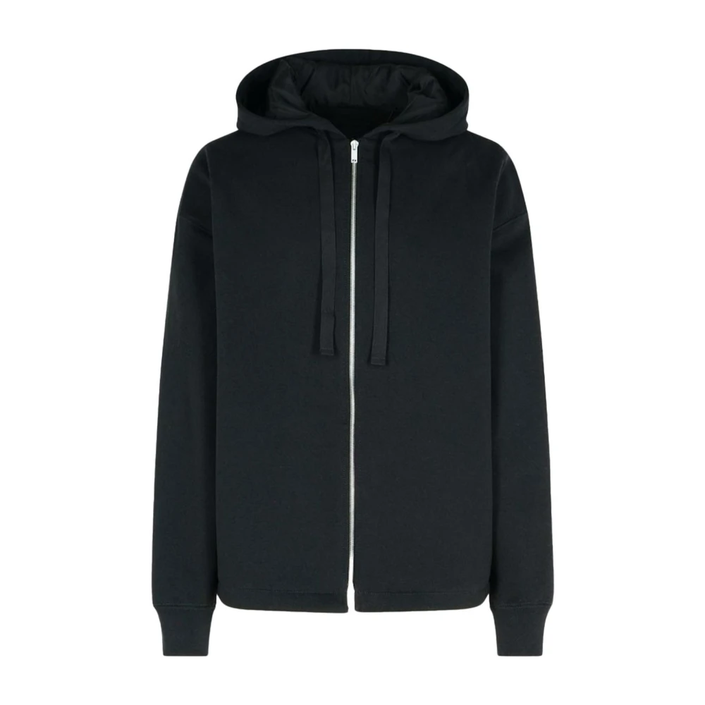 Jil Sander Zwarte Zip-Up Hoodie Sweatshirt Black Heren