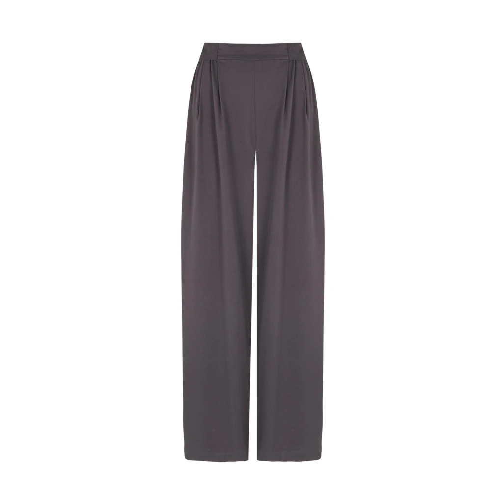 Cortana Women's Gray Wide Trousers, 2XS, Kaz, Lead Silk Trousers
