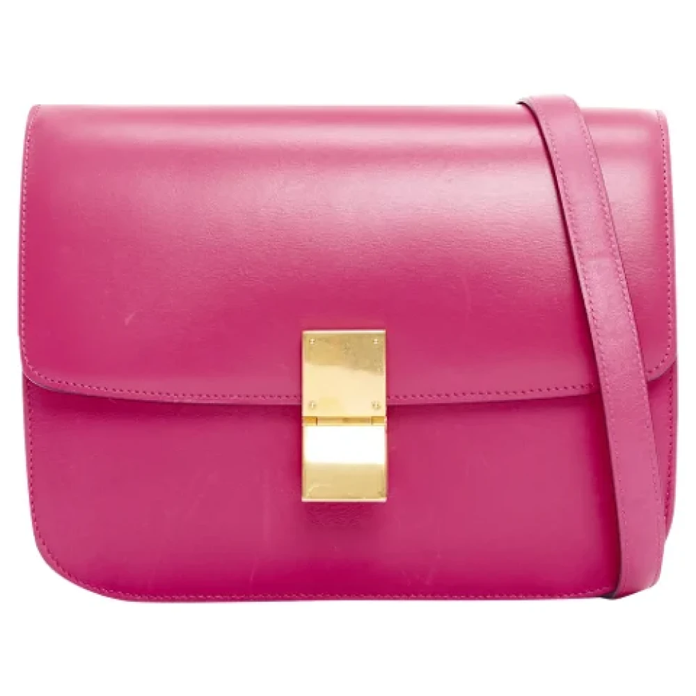 Celine Vintage Pre-owned Leather crossbody-bags Pink Dames