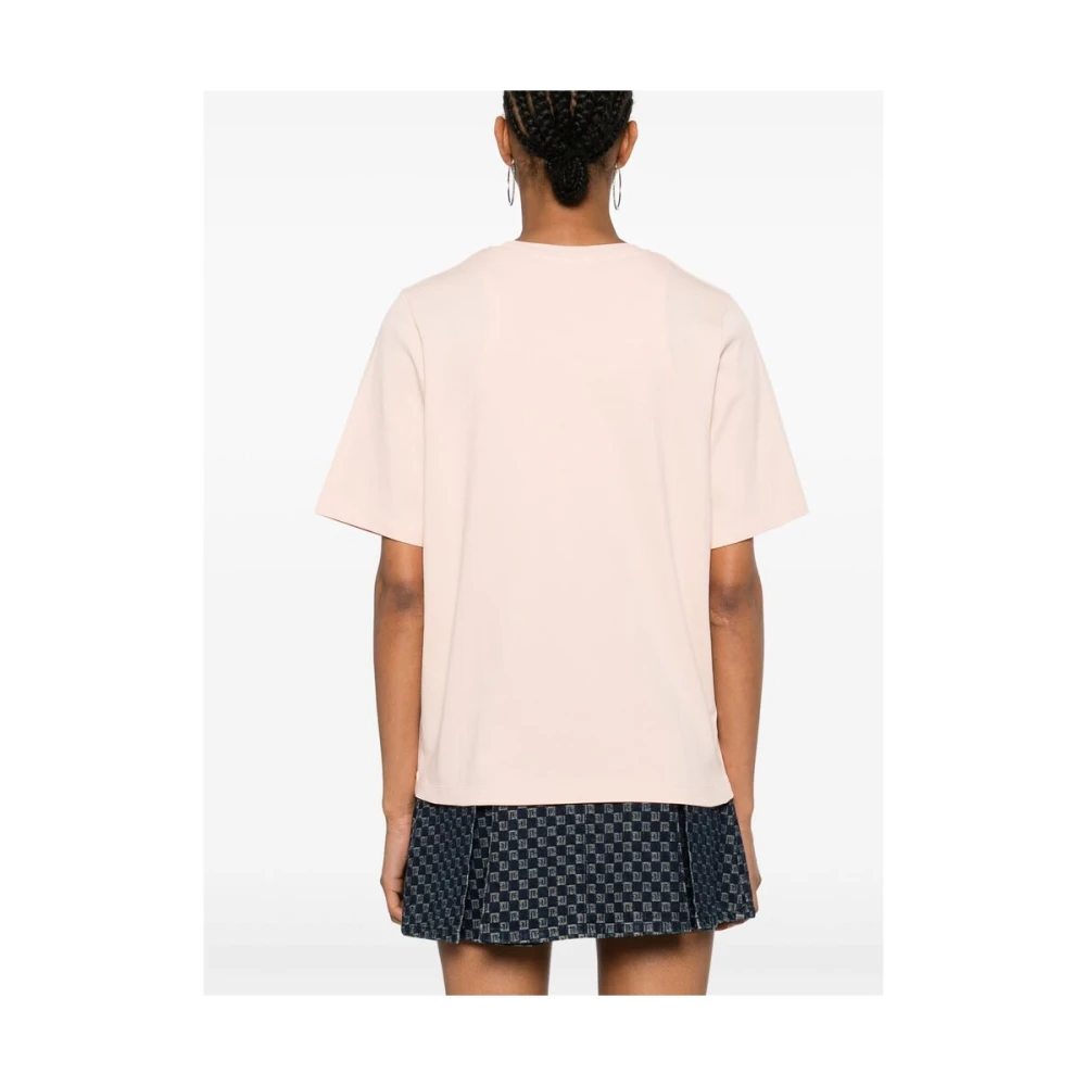 Maison Kitsuné Roze Fox Head Patch T-shirt Pink Dames