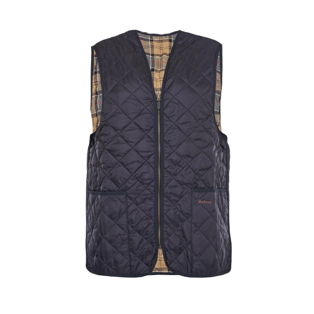 Barbour Men's Blue Waistcoats, S, Quilted Pile Jacket With Zip Closure