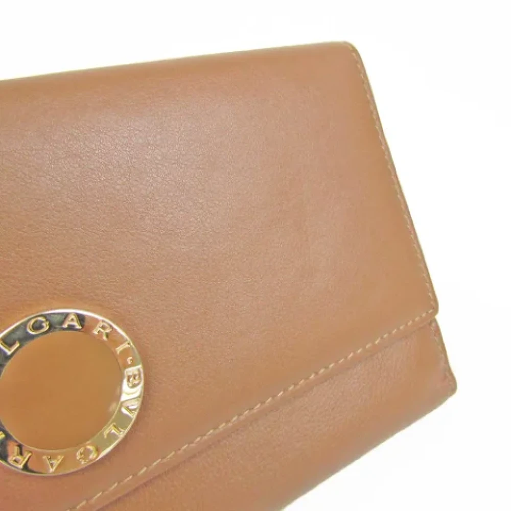Bvlgari Vintage Pre-owned Leather wallets Brown Dames