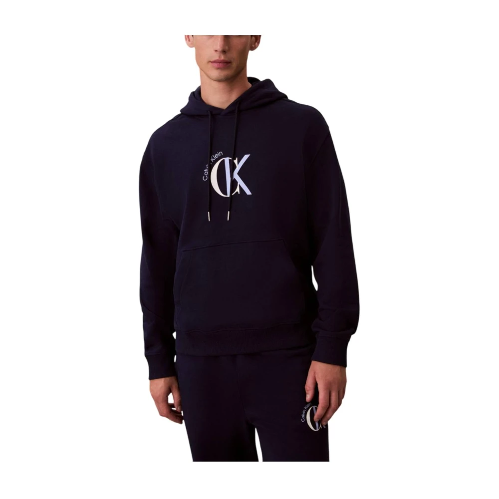 Calvin Klein Men's Blue 350 Terry Graph Hoodie