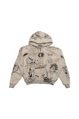 Zip Up Graffiti Hoodie
