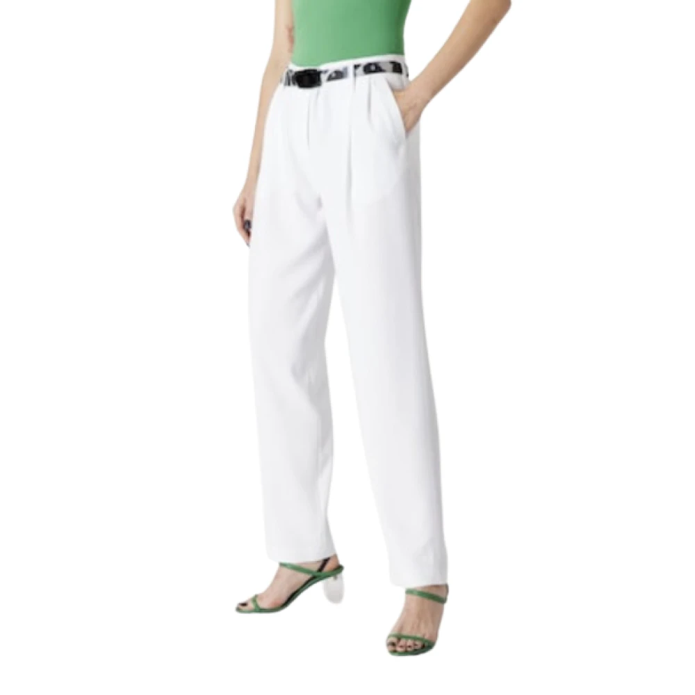 Giorgio Armani Witte broek met rechte pijpen White Dames