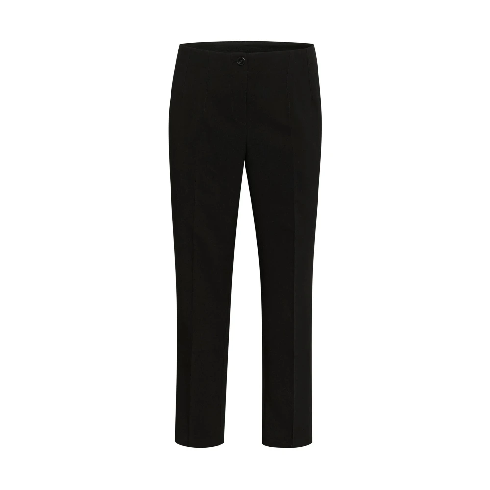 Kaffe Curve Women's Black Slim-Fit Trousers, 3XL, Deep Straight Leg Trousers
