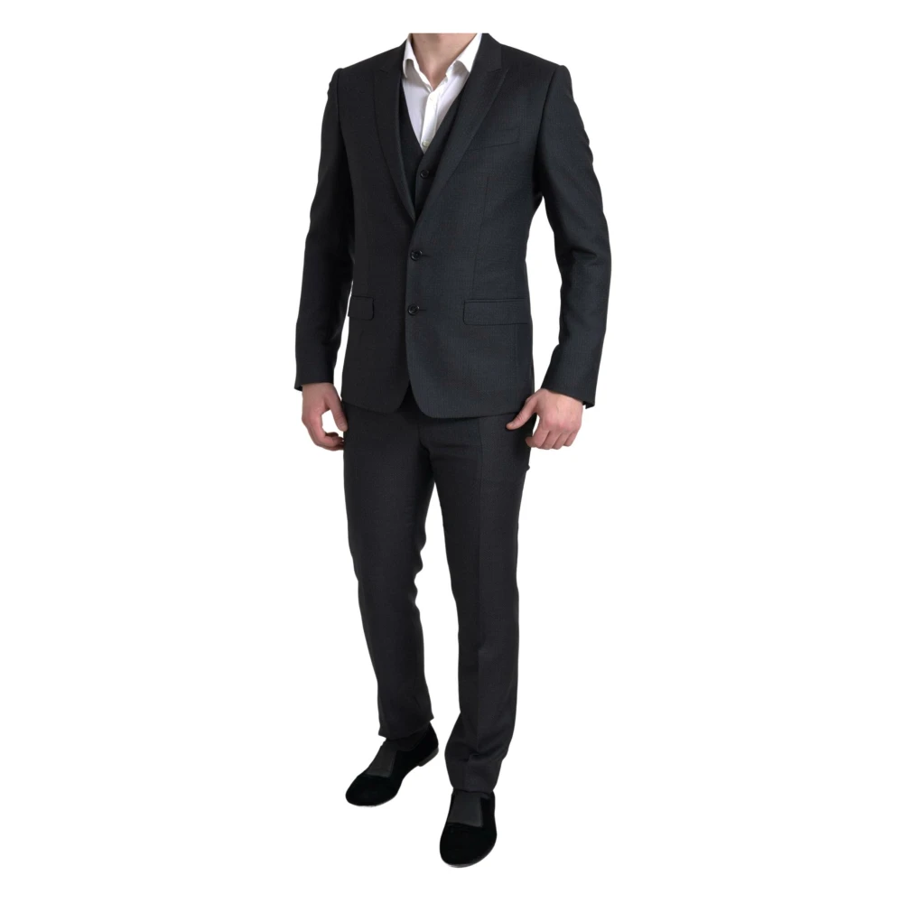 Dolce & Gabbana Elegant zwart Martini Slim Fit Pak Black Heren