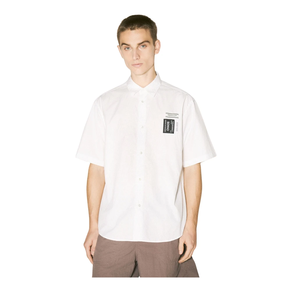 Undercover Logo Patch Katoenen Shirt White Heren