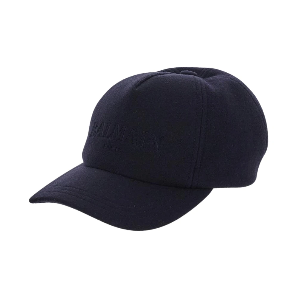 Balmain Polyester Logo Cap Blue Heren