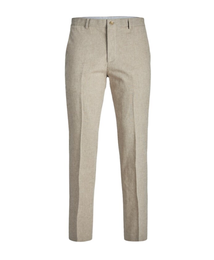 pantalon-beige-slim-fit-en-lin