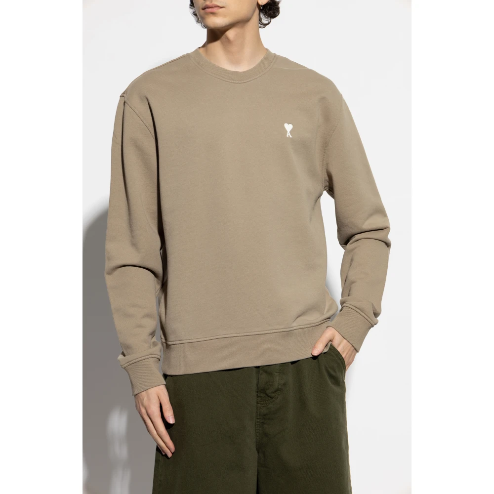Ami Paris Sweatshirt met logo Green Heren