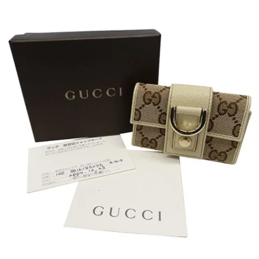 Gucci Vintage Pre-owned Canvas key-holders Beige Dames